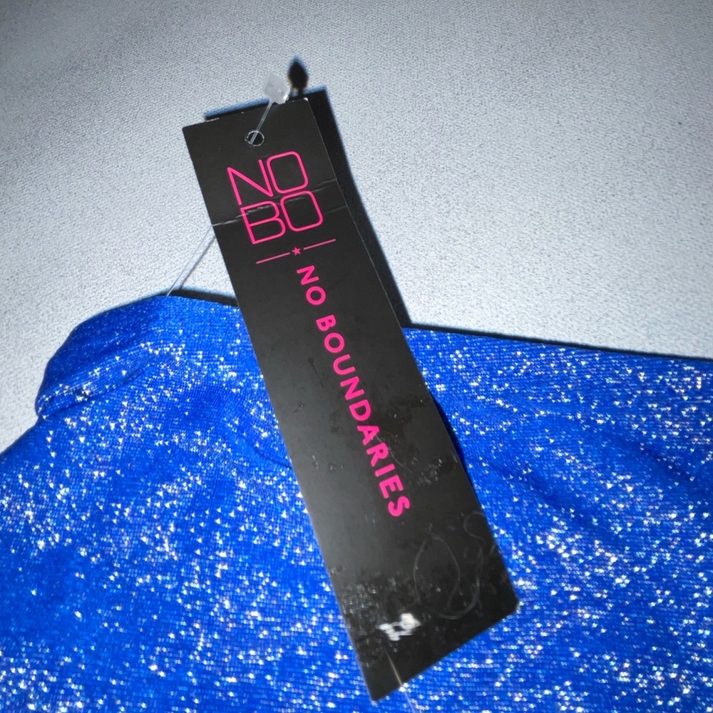 BNWT No Boundaries Juniors Blue Mini Wrap Coverup Skirt Tie Front Multiple Sizes - Picture 7 of 8